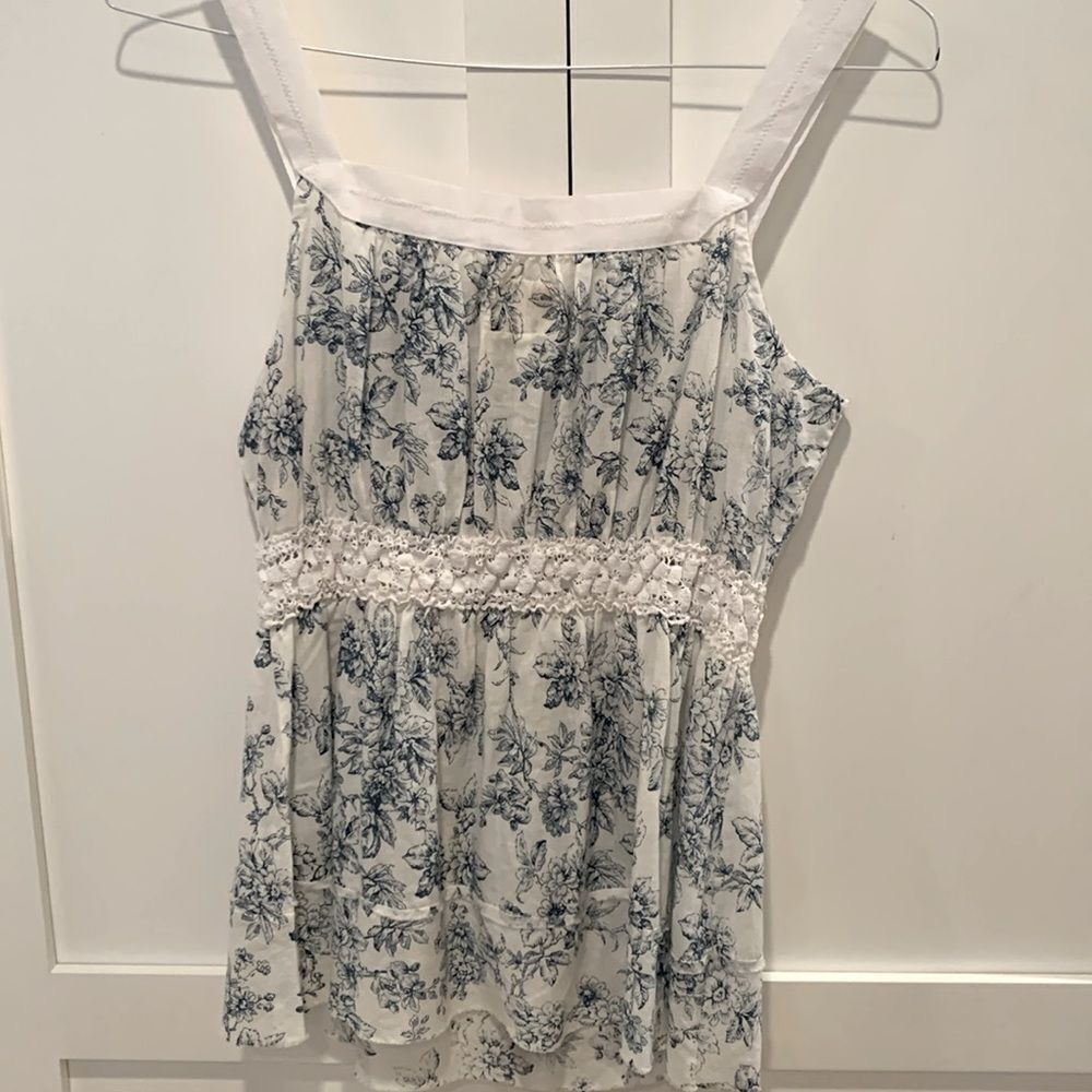 Women’s Anthropologie Toile Top Floral Print Sleeveless by Twill Twenty Two P/S - Picture 5 of 11